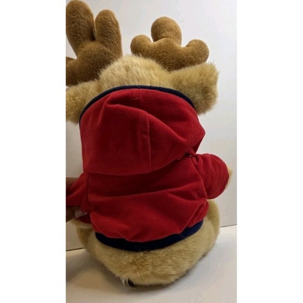 Tb Toy Company Plush Reindeer Red Hoodie Snowflake Holly 12" - Picture 4 of 5